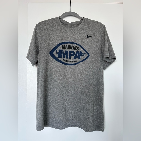Nike Other - Nike Men’s T Heather Gray Navy Manning Passing Academy Graphic Size Large